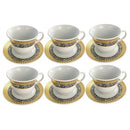 Ceramic Tea Cup & Saucer Set/6 Pcs  220 ml