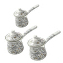 Turkish Metal Coffee Pot with Handle Set of 3 Pcs 8cm/11cm/12 cm
