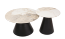 Round Timber Top End Table Coffee Table Set for Interiors