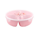 Plastic Divided Round Snack Box 24*24*7 cm