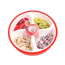 Plastic Divided Round Snack Box 25*25*7.5 cm