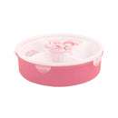 Plastic Divided Round Snack Box 25*25*7.5 cm