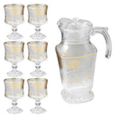 Deco Glass Jug & Tumbler Set of 7 Pcs