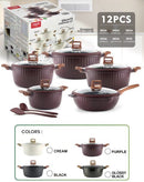 Marble Cookware Casserole Set/6 Pcs 20/24/28/28/32 (Inspect Actual)