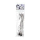 Stainless Steel Straw Spoon Pack/6 Pcs 17 cm