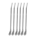 Stainless Steel Straw Spoon Pack/6 Pcs 17 cm