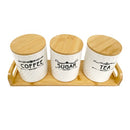 Ceramic Canister Set/3 Pcs with Tray 12*10 cm