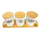 Ceramic Canister Set/3 Pcs with Tray 12*10 cm