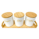 Ceramic Canister Set/3 Pcs with Tray 12*10 cm