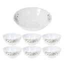 Ceramic Floral Pattern Bowl Set/7 Pcs 20 cm/11 cm