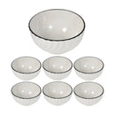 Ceramic Floral Pattern Bowl Set/7 Pcs 20 cm/12 cm
