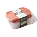 Stackable Rectangular Plastic Crisper Box Set/3 Pcs 20*15*6.5 cm