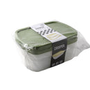 Stackable Rectangular Plastic Crisper Box Set/3 Pcs 24.5*18*8 cm