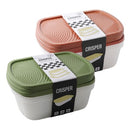Stackable Rectangular Plastic Crisper Box Set/3 Pcs 24.5*18*8 cm