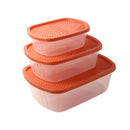 Stackable Rectangular Plastic Crisper Box Set/3 Pcs 24.5*18*8 cm