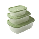 Stackable Rectangular Plastic Crisper Box Set/3 Pcs 24.5*18*8 cm