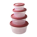 Stackable Round Plastic Crisper Box Set/4 Pcs 2800ML+1800+800+500ML
