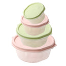 Stackable Round Plastic Crisper Box Set/4 Pcs 2+1.05+0.53+0.2L