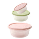 Stackable Round Plastic Crisper Box Set/3 Pcs 1+0.53+0.2L