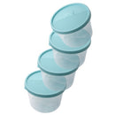 Stackable Round Plastic Crisper Box Set/4 Pcs 19*19 cm