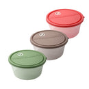 Stackable Round Plastic Crisper Box Set/3 Pcs 22*10.5 cm
