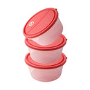 Stackable Round Plastic Crisper Box Set/3 Pcs 22*10.5 cm