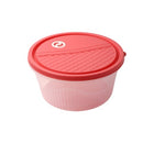 Stackable Round Plastic Crisper Box Set/3 Pcs 22*10.5 cm