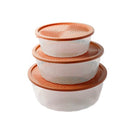 Stackable Round Plastic Crisper Box Set/3 Pcs 23*9.5 cm