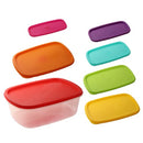 Stackable Rectangular Plastic Crisper Box Set/7 Pcs 27*20*10 cm