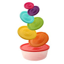 Stackable Round Plastic Crisper Box Set/7 Pcs 22*11 cm