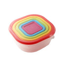 Stackable Square Plastic Crisper Box Set/5 Pcs 23*23*9 cm