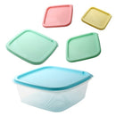 Stackable Square Plastic Crisper Box Set/5 Pcs 22.5 cm
