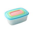 Stackable Rectangular Plastic Crisper Box Set/5 Pcs 26.5*20*9.5 cm