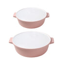 Plastic Microwave Cooking Pot Casserole Set/2Pcs 30*26 cm
