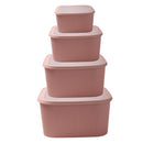 Plastic Airtight Food Container Set/4 Pcs 26*26*13 cm