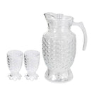 Lead Free Glass Tumbler & Jug Set/7 Pcs 300ML/1.8L