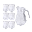 Glass Beverage Water Jug & Tumbler Set/7 Pcs