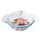 Round Glass Baking Dish Casserole w Lid 1.7 Litre
