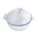 Round Glass Baking Dish Casserole w Lid 0.8 Litre