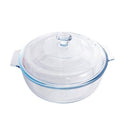 Round Glass Baking Dish Casserole w Lid 1.7 Litre