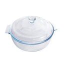Round Glass Baking Dish Casserole w Lid 1.7 Litre