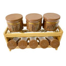 Glass Base Canister & Seasoning Jar Set/8 Pcs 30*14*11 cm