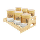 Glass Base Canister Set/6 Pcs 9*10.5 cm