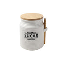 Ceramic Canister Set/3 Pcs with Wooden Tray 10*14 cm