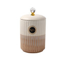 Ceramic Canister Set/7 Pcs with Metal Tray 10*18/7.5*12.5 cm