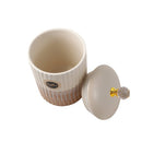 Ceramic Canister Set/7 Pcs with Metal Tray 10*18/7.5*12.5 cm