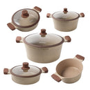 Beige Marble Non Stick Shallow Pot Casserole 30cm
