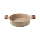 Beige Marble Non Stick Shallow Pot Casserole 30cm