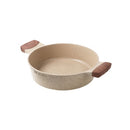 Beige Marble Non Stick Shallow Pot Casserole 30cm