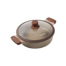 Beige Marble Non Stick Shallow Pot Casserole 30cm